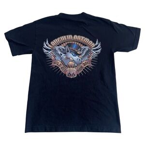 Laughlin-Oatman Motorcycle Historic Route 66 Black Graphic T-Shirt